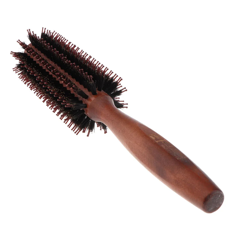 Professional wooden round blow dry brush