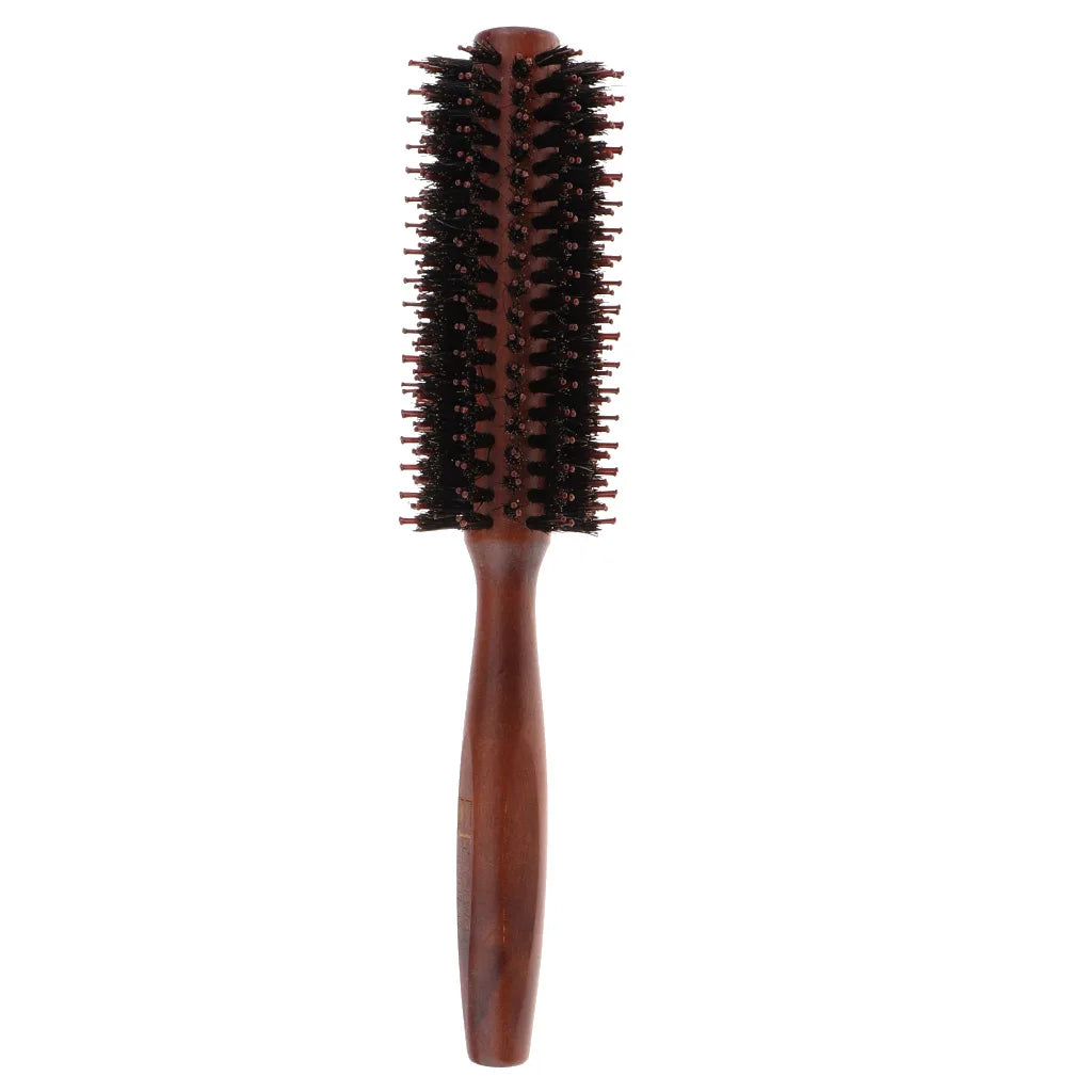 Professional wooden round blow dry brush